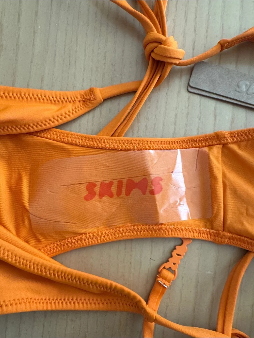 Skims Signature Swim Dipped Tie Bottoms in Tangerine NWT Large